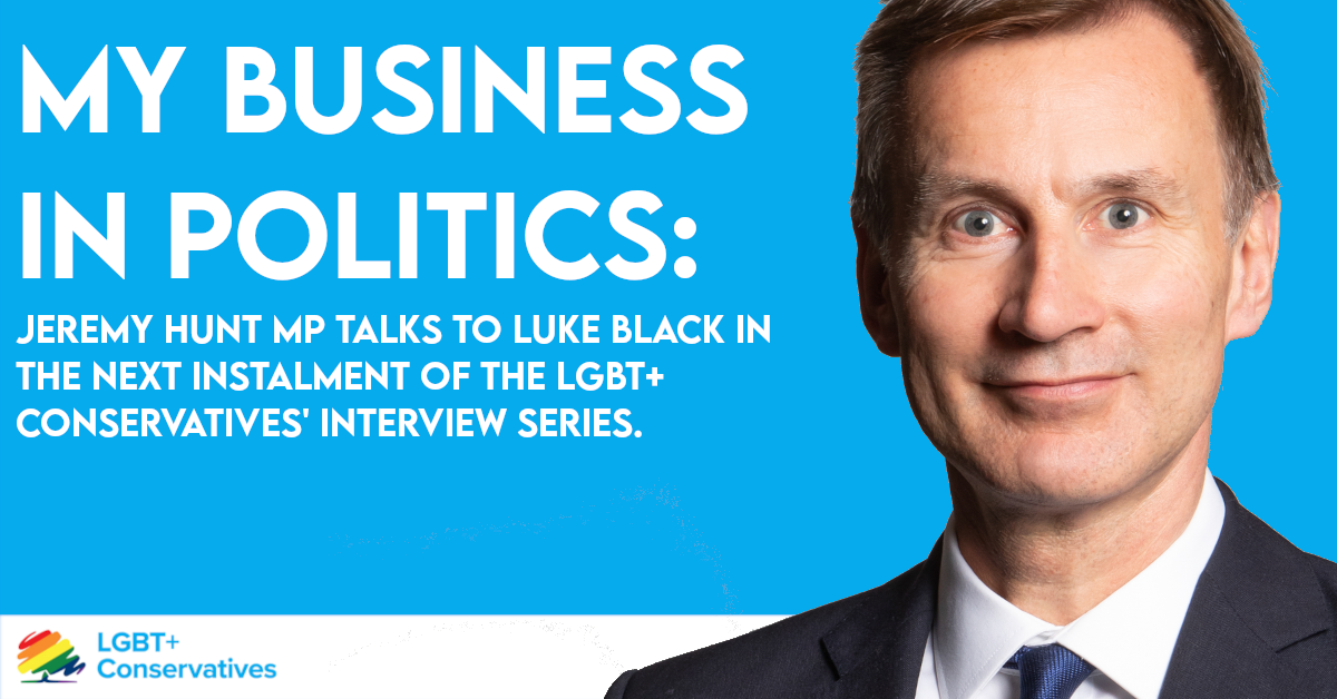 LGBT+ Conservatives Deputy Chair Luke Black interviews Jeremy Hunt MP
