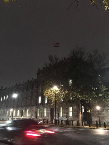 Trans flag over Cabinet Office